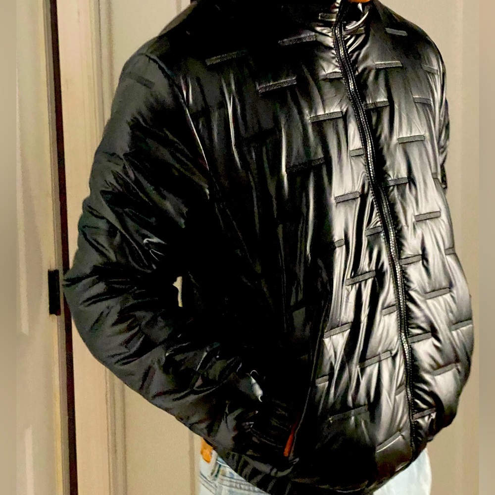black winter puffer jacket